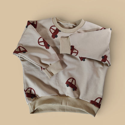 Oversized Tröja Röd Bilar storlek 86