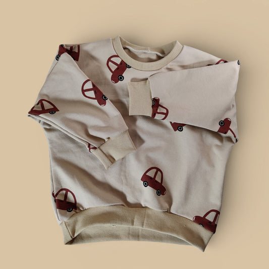 Oversized Sweater Red Cars size 86