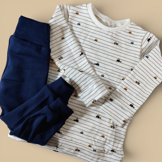 Longsleeve Shirt Cars + Leggings size 80