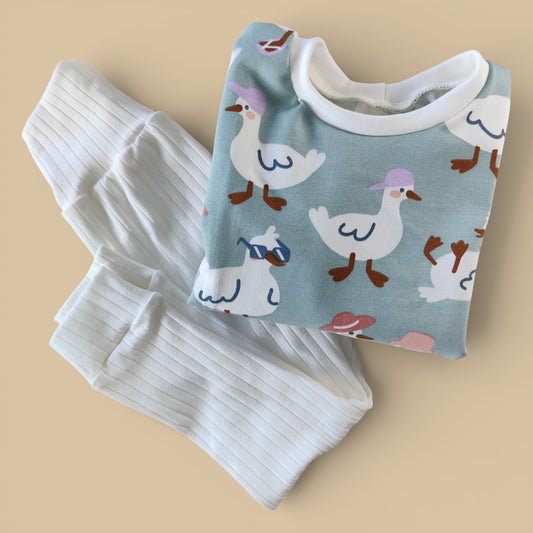 Oversized Sweater Silly Goose + WIDE RIB Leggings size 80