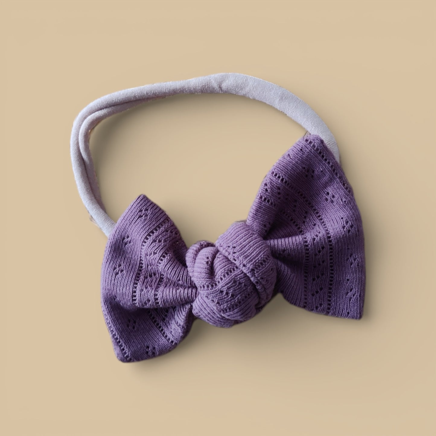 Cute Bow Pointelle Grape