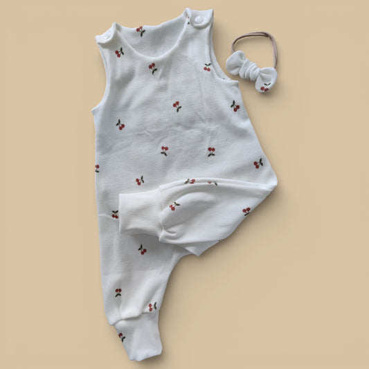 Romper Cherry RIB size 68 + Bow