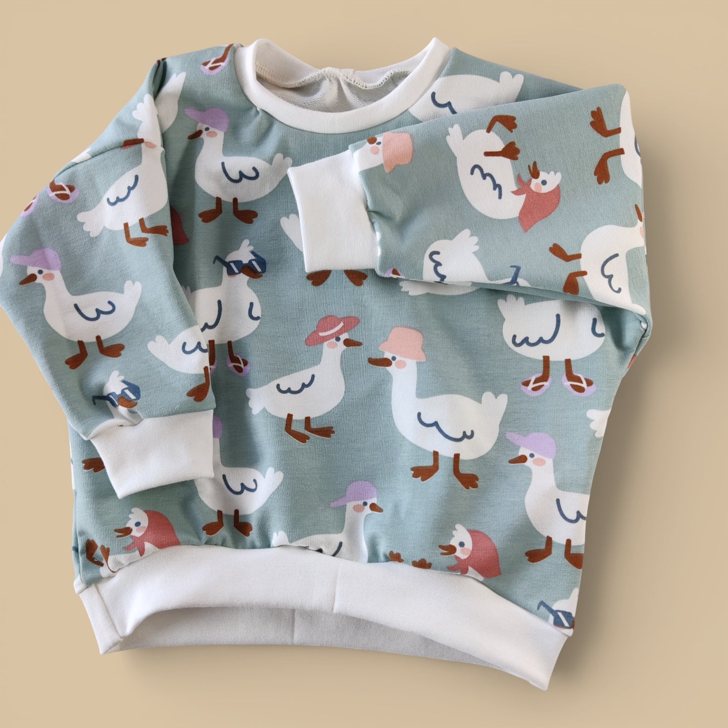 Oversized Tröja Silly Goose + BREDA RIBBADE Leggings storlek 80